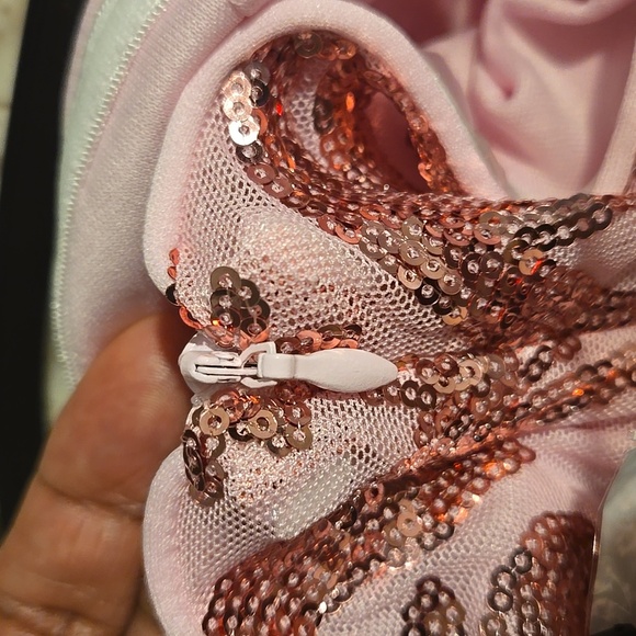 BARBIE PINK SEQUIN STRAPLESS PROM DRESS - Picture 3 of 4